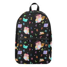 Load image into Gallery viewer, School Backpack (Owl-Black) Fabric Backpack
