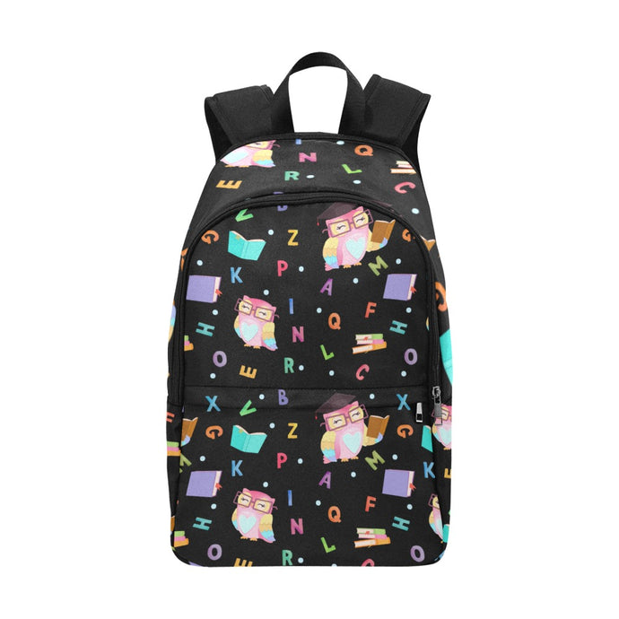 School Backpack (Owl-Black) Fabric Backpack