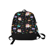 Load image into Gallery viewer, School Backpack (Owl-Black) Fabric Backpack
